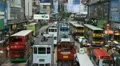 Rush Hour Shopping Area, Hong Kong Crowds Crowded Street, Car, Bus Traffic HD Footage