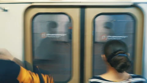 Rush hour subway timelapse motion Stock Footage 96752458