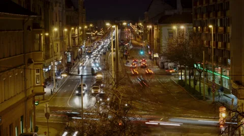 Rush hour time lapse at Buda Stock Footage 37158403