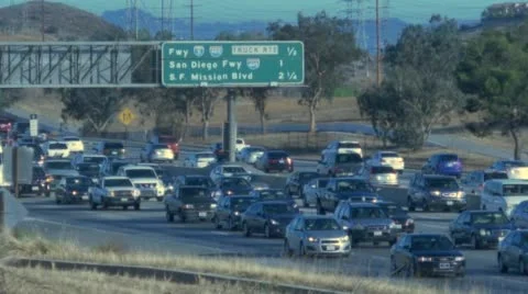 Rush Hour Traffic on 5 Freeway Stock Footage 53836297