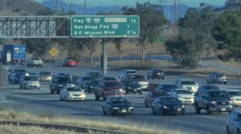 Rush Hour Traffic on 5 Freeway Stock Footage 53840193