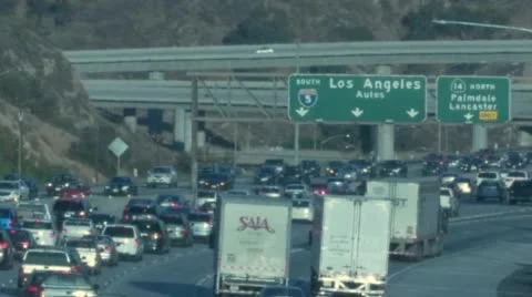 Rush Hour Traffic on 5 Freeway Stock Footage 53860529