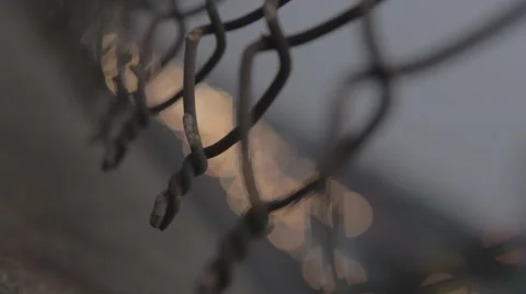 Rush Hour Traffic Behind Chainlink Fence Stock Footage 46312514