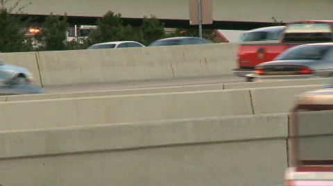 Rush hour traffic on builds on an interstate (4 of 5) Video stock 624436
