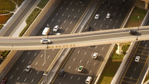 Rush Hour Traffic Commuting Through City Highway Roads Stock Footage 103587326