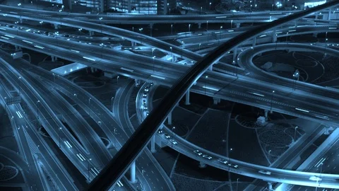 Rush Hour Traffic Commuting Through City Highway Roads Stock Footage 103587622