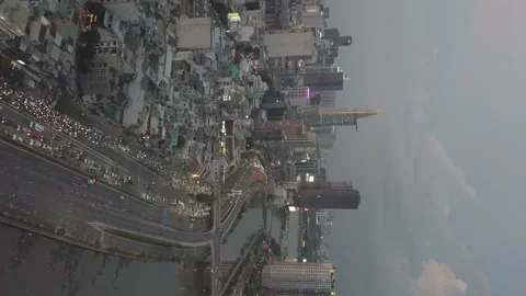 Rush hour traffic in district 1, HCMC from above 스톡 동영상 318596693