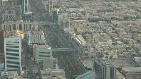 Rush hour traffic drives through central Riyadh, infrastructure Saudi Arabia Stock-Footage 125922603
