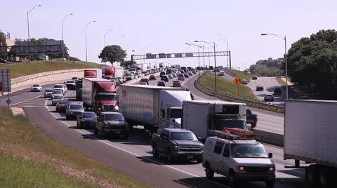 Rush hour traffic on the highway Stock Footage 62558286