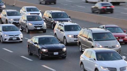 Rush hour traffic on the highway Stock Footage 82285342