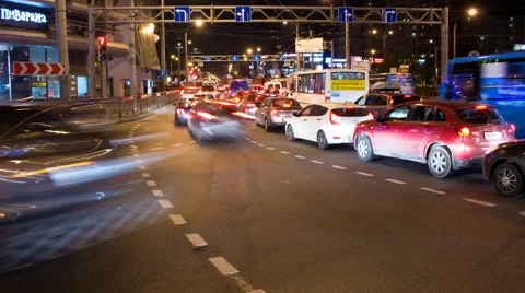 Rush Hour Traffic Jam Timelapse 4K Stock Footage 69029406