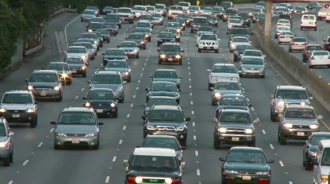 Rush Hour Traffic in Los Angeles Stock Footage