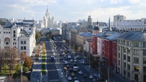 Rush hour traffic in Moscow Stock Footage 220360991