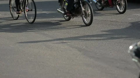 Rush Hour Traffic in Saigon, Vietnam Stock Footage 21237396