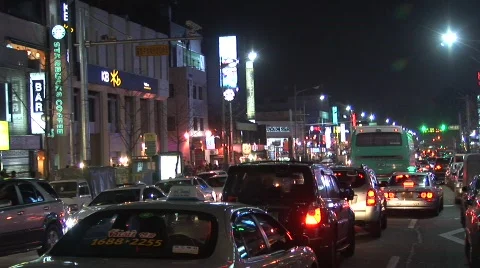 Rush hour traffic, Seoul Stock Footage 291212