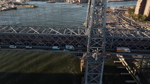 Rush Hour Traffic on The Williamsburg Bridge Stock Footage 254034798