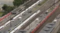 Rush Hour Train Passing Movement Traffic Jam Railway Station Aerial View Cologne HD Footage