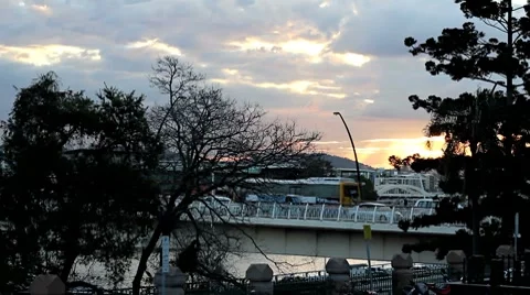 Rush Hours with a Beautiful Sunset Stock-Footage 8682703