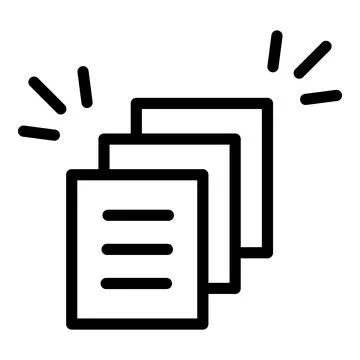 Rush job documents icon, outline style Stock Illustration