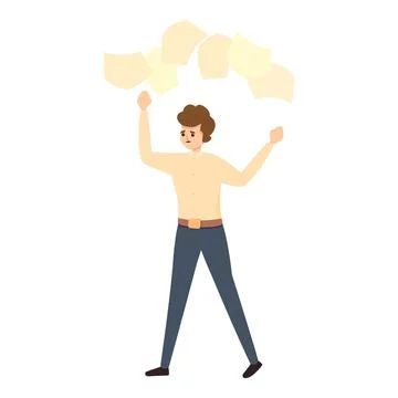 Rush job paper work icon, cartoon style 스톡 일러스트