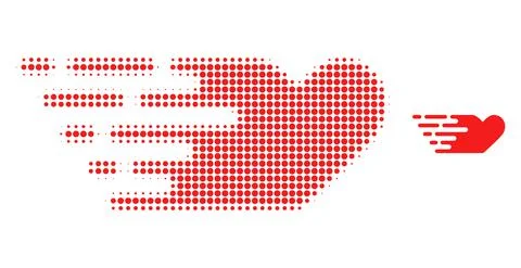 Rush Lovely Heart Halftone Dot Icon Stock Illustration