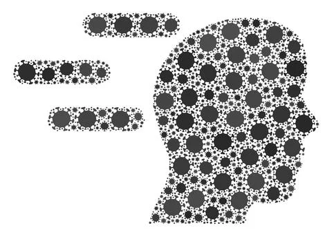 Rush Mind Covid Virus Composition Icon of Infection Items イラスト素材