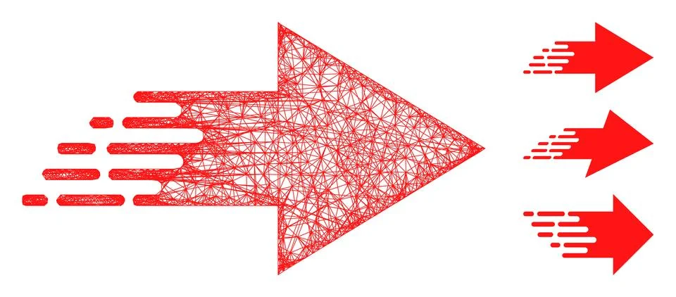 Rush Move Right Polygonal Web Vector Mesh Illustration Illustrazione stock