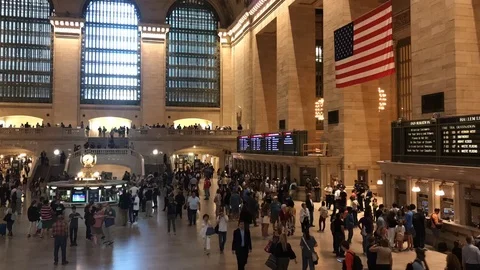 Rush our at New York's Central Station Stock Footage 116906687