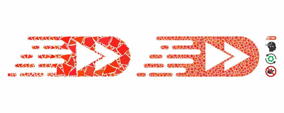 Rush rewind forward Composition Icon of Rough Parts Stock Illustration