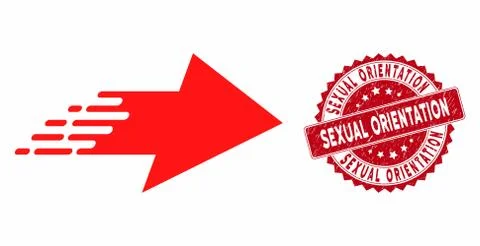 Rush Right Arrow Icon with Textured Sexual Orientation Stamp 스톡 일러스트