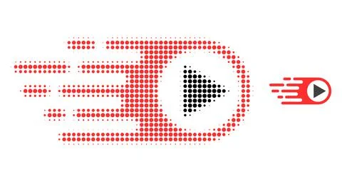 Rush Right Halftone Dotted Icon Illustrazione stock
