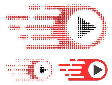 Rush Right Halftone Dotted Icon Illustrazione stock