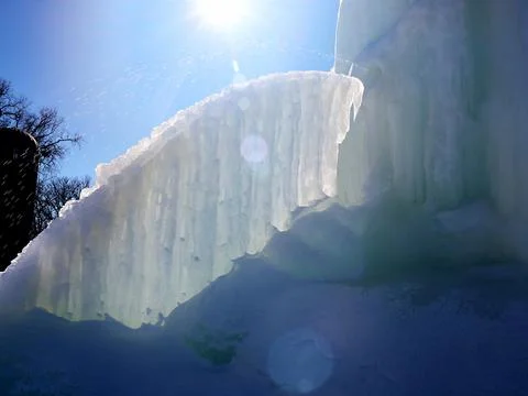 Rush River Ice Arch Backlit Stock Photos