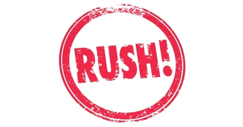 Rush Round Stamp Expedited Fast Service Animation 4K Stock Footage 60585359