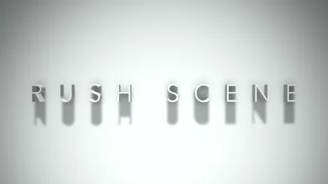 Rush scene 3D title animation with shadows on a white background Stock Footage 297797888