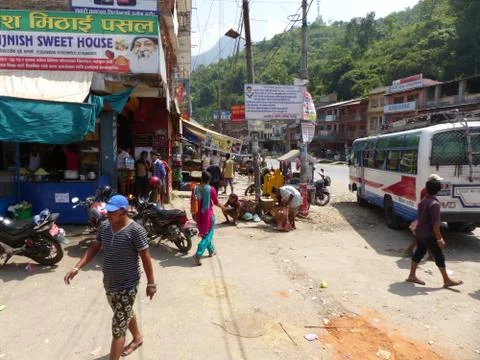 Rush in the streets of Kathmandu Foto stock