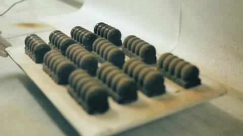 Rushing Chocolate With Cake Stock Footage 61943646