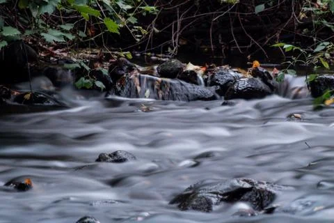 Rushing down the creek. Stock Photos