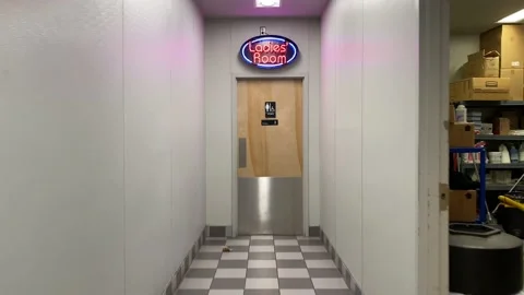 Rushing to the lady's room Stock Footage 140402613