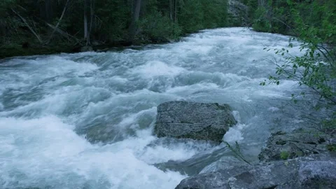 Rushing Mountain River Stock Footage 256752390