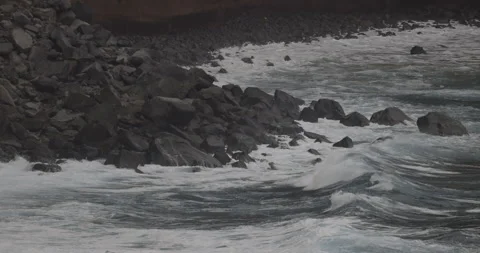 Rushing ocean waves, Madeira, 4K slomo Stock Footage 246329431