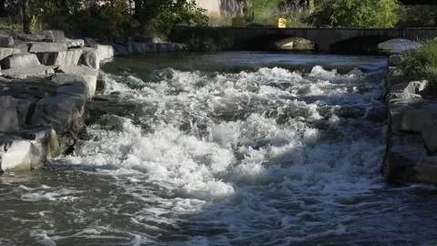 Rushing river in Denver Stock Footage 318337567