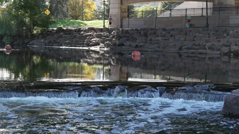 Rushing river in Denver Stock Footage 318337615