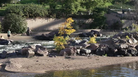 Rushing river in Denver Stock Footage 318337863