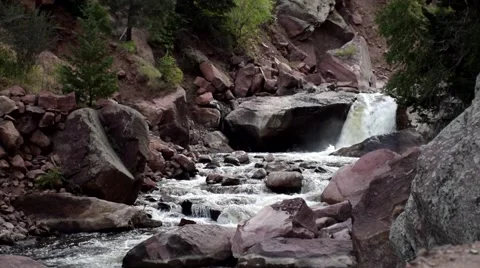 Rushing River at Eldorado Canyon State Park 03 库存影片 41650654