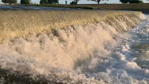 Rushing River Trinity River Fort Worth Stockbeeldmateriaal 155980181