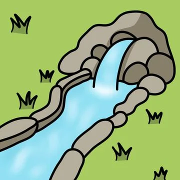 A Rushing Stream Of Fresh Water Stock Illustration