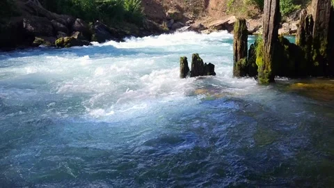 The rushing stream of a mountain river Stock Footage 205121215