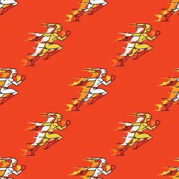 Rushing superhero seamless pattern Illustrazione stock