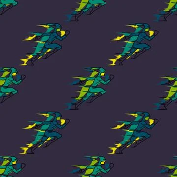 Rushing superhero seamless pattern イラスト素材